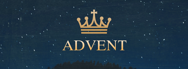 Advent Banner of a Crown over Bethlehem on a starry night